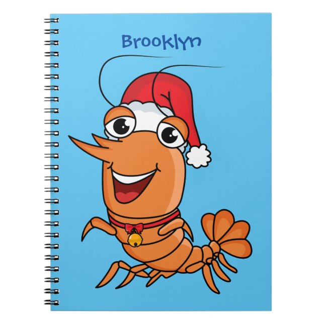 Carnet Caricature de crevettes de Noël joyeux (Devant)