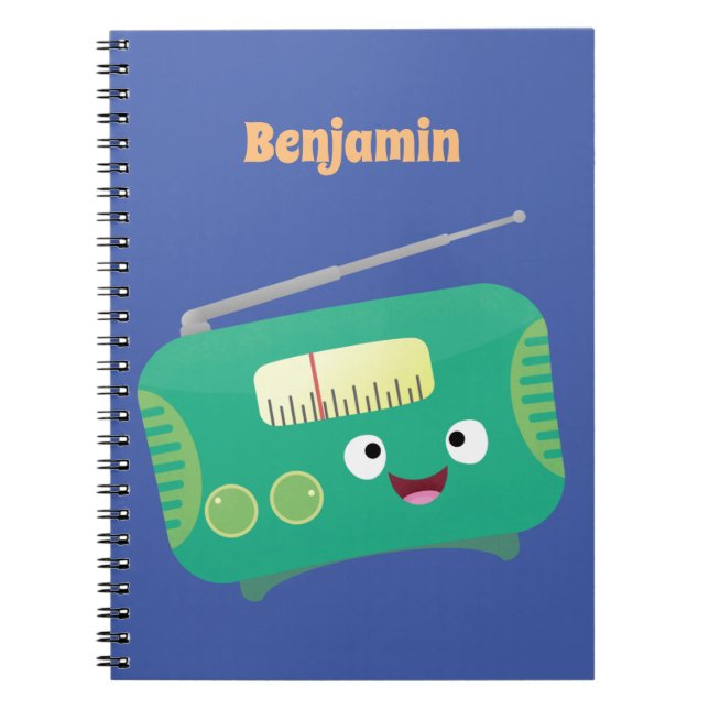 Carnet Caricature de radio rétro amusante (Devant)