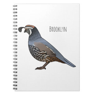 Carnet Caricature d'oiseau de caille de Californie