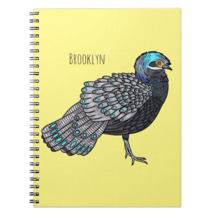 Carnet Caricature d'oiseau de faisan paon de Bornéo