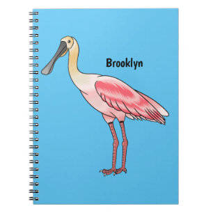 Carnet Caricature d'oiseau de spatule de rose