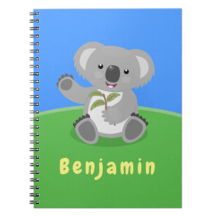 Carnet Caricature joyeux koala agitant