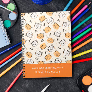Carnet Caricature mignonne des enfants tigres sauvages