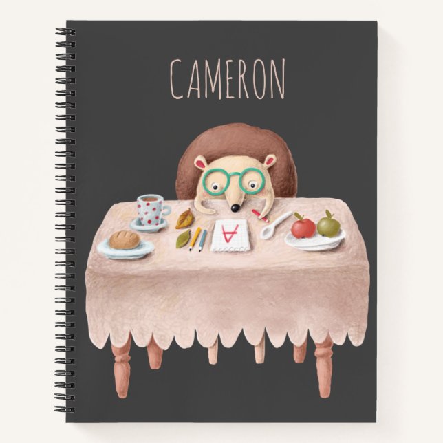 Carnet Caricature personnalisée de l'école de Hérisson (Devant)
