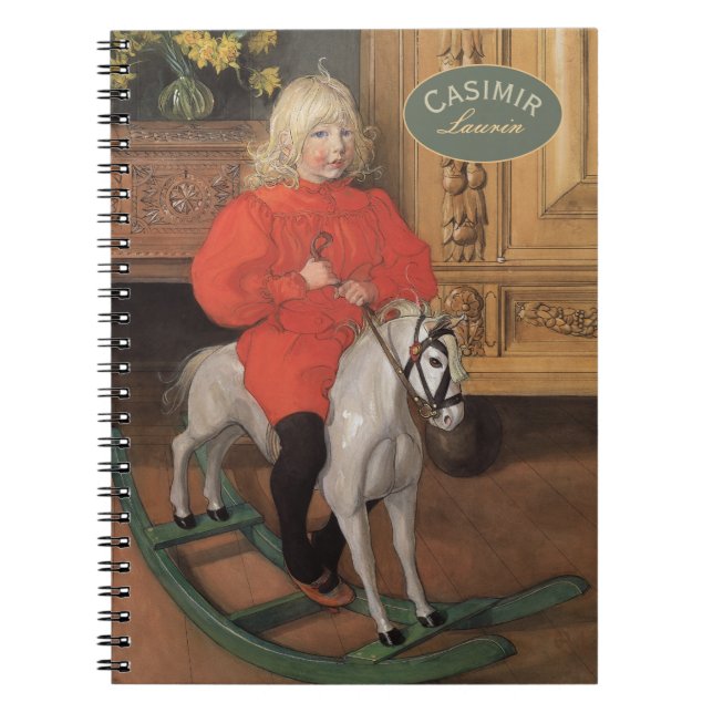 Carnet Carl Larsson Garçon sur cheval à bascule CC1060 (Devant)