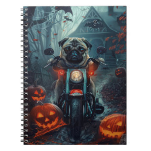Carnet Carlin équitation moto Halloween effroi
