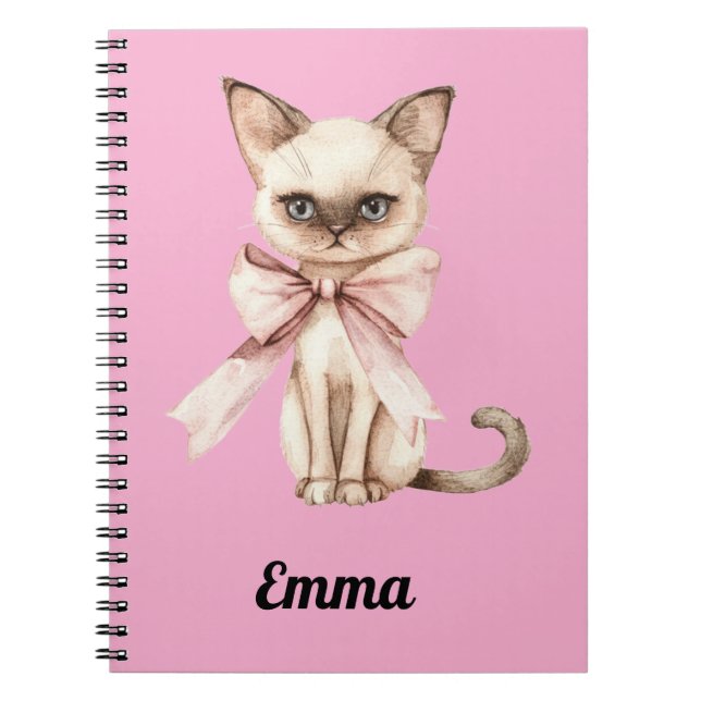 Carnet "Carnet de chats siamois personnalisé (Devant)