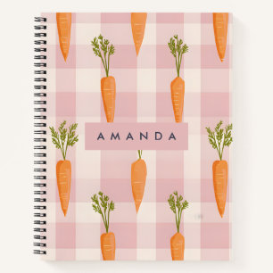 Carnet Carottes Fantaisistes Personnalisées et Gingham Ro
