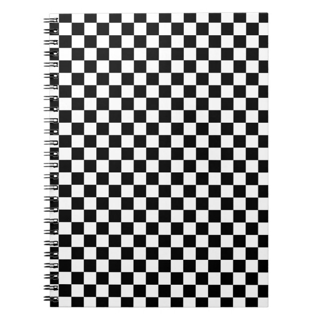 Carnet Carré de À damiers noir et blanc (Devant)