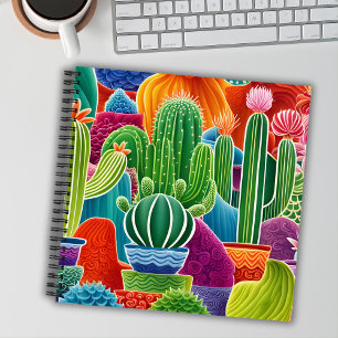 Carnet Carré de cactus à pointes Abstraits