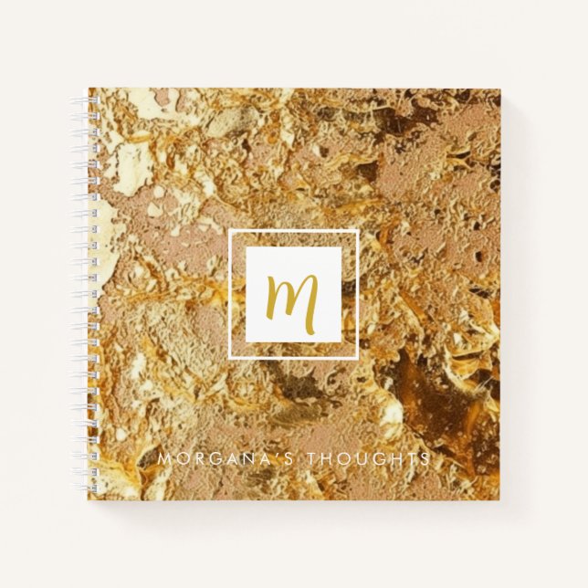 Carnet Carré de monographie de luxe Sparkling Gold Gllitt (Devant)