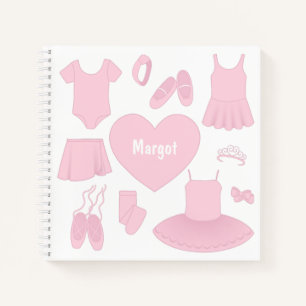 Carnet Carré de vêtements de ballet - Arrière - plan b