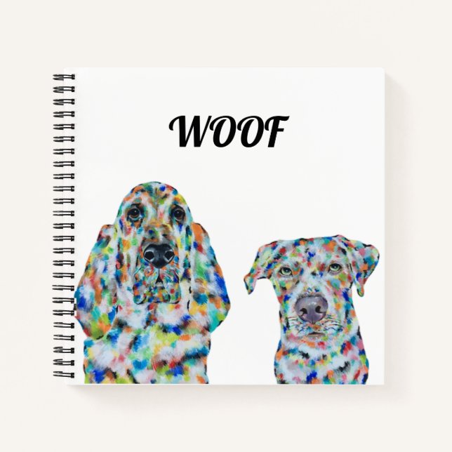 Carnet Carré Hound Dog & Labrador (Devant)