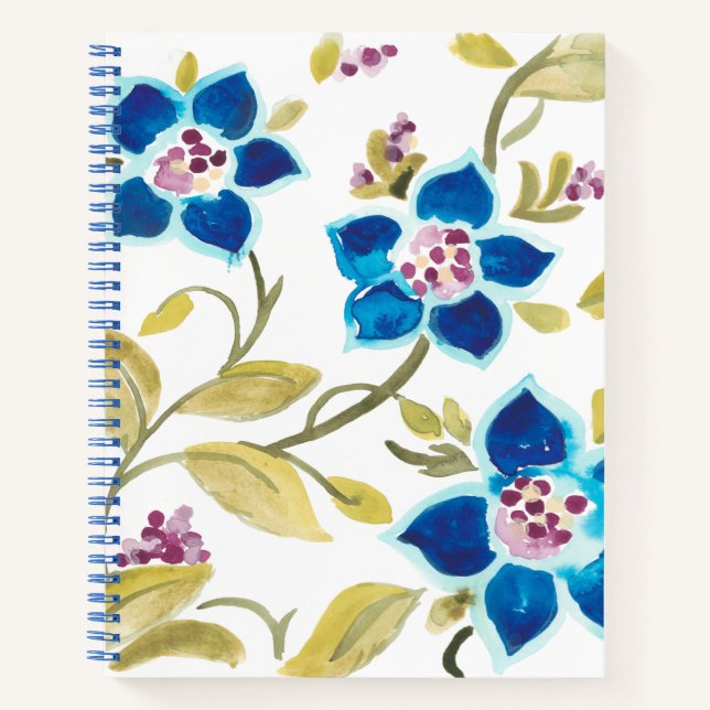 Carnet Carreaux floraux de l'abbaye - Flores bleues (Devant)
