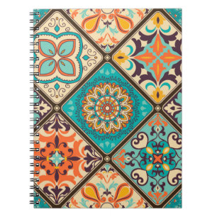 Carnet Carrelage en mosaïque colorée avec Islam, Arabi