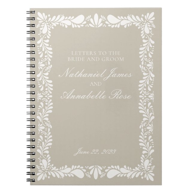 Carnet Carrelage Talavera beige Lettres Mariages Mariée e (Devant)