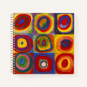 Carnet Carrés avec cercles concentrés Kandinsky