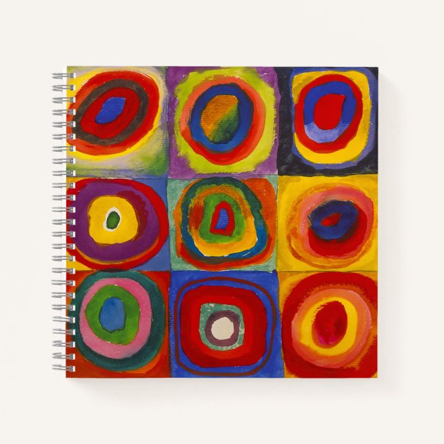 Carnet Carrés avec cercles concentrés | Kandinsky | (Devant)