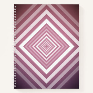 Carnet Carrés modernes de la Gradation rose et blanc