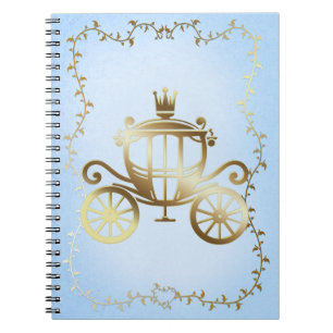 Carnet Carrosse doré élégant Princesse histoire bleue