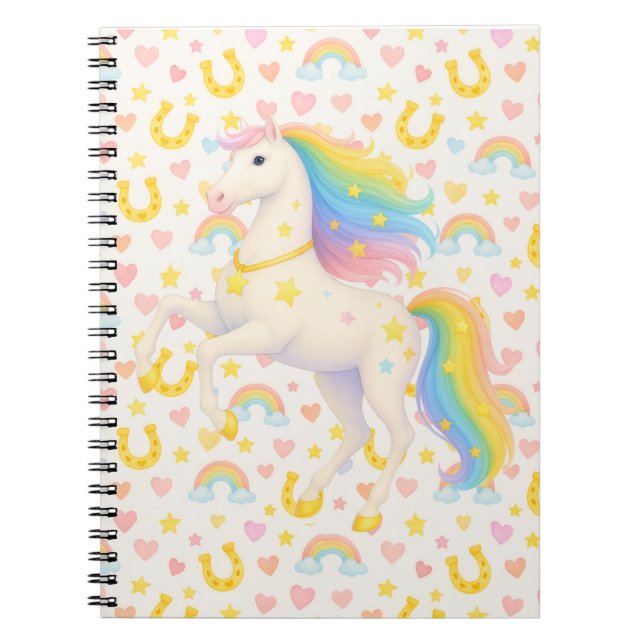 Carnet Cartable Cheval Arc-en-ciel pour Enfants — Cooper  (Devant)