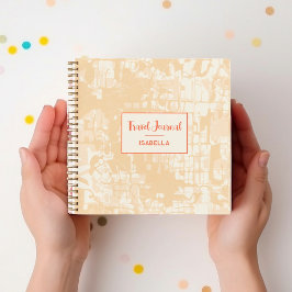 Carnet Carte Abstraite moderne Yellow Motif Travel Journa