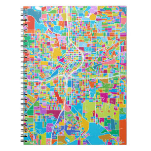 Carnet Carte colorée d'Atlanta