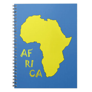 Carnet Carte d'Afrique jaune funky