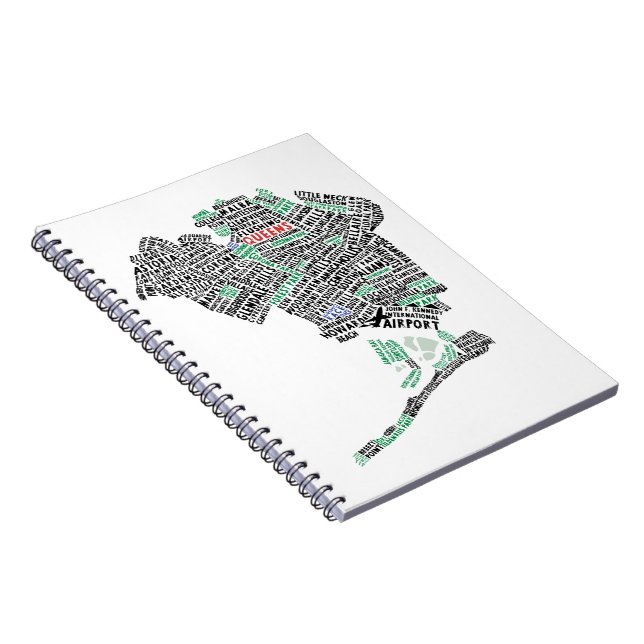 Carnet Carte d'art de Queens New York City Word (Côté Droit)