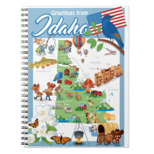 Carnet Carte de bande dessinée de l'Idaho
