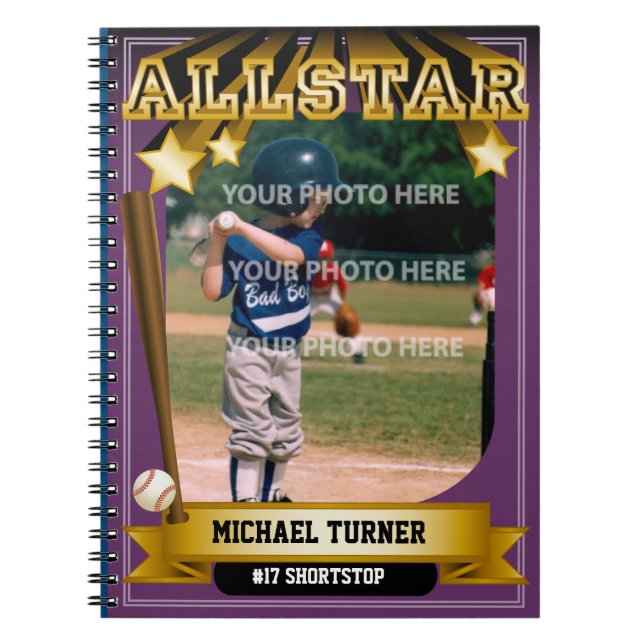 Carnet Carte de base-ball pourpre d'ALLSTAR (Devant)