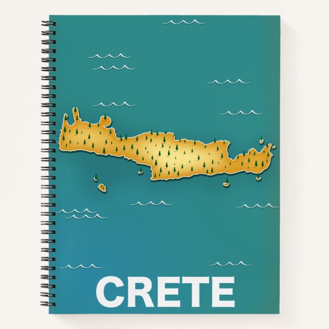 Carnet Carte de Crète affiche de voyage (Devant)