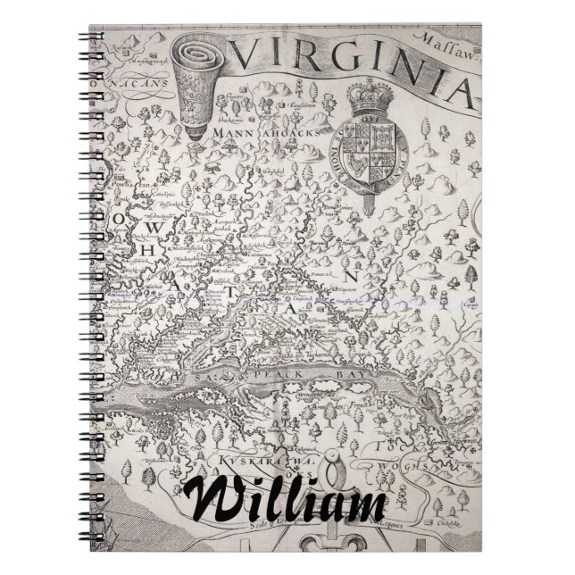 Carnet Carte de la Virginie, 1612 (Devant)