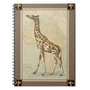 Carnet Carte de l'Afrique et une girafe