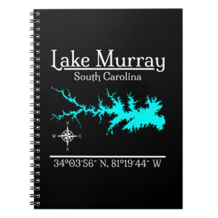 Carnet Carte de Lake Murray en Caroline du Sud avec coord