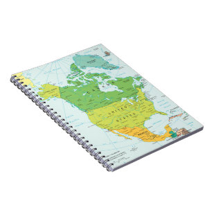 Carnet Carte de l'Amérique du Nord