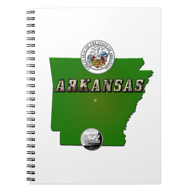 Carnet Carte de l'Arkansas, sceau et quartier des Faux (Devant)