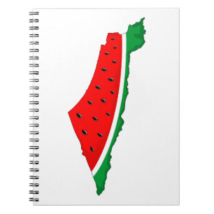 Carnet Carte de Palestine Watermelon Symbole de la libert