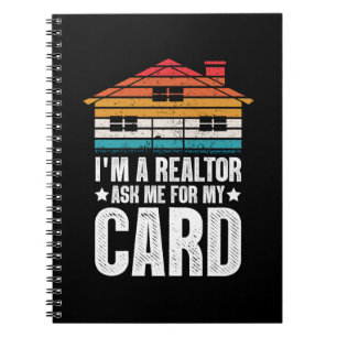 Carnet Carte drôle d'agent immobilier vintage