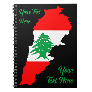 Carnet Carte du Liban avec drapeau