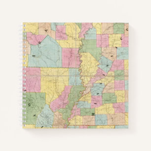 Carnet Carte du Mississippi, Louisiane & Arkansas