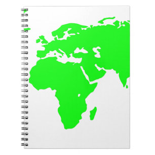 Carnet Carte du monde blanc vert