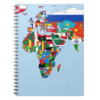 Carnet Carte du monde des drapeaux 2