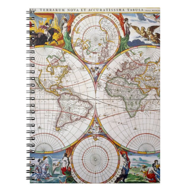 Carnet CARTE du MONDE, XVIIème siècle (Devant)