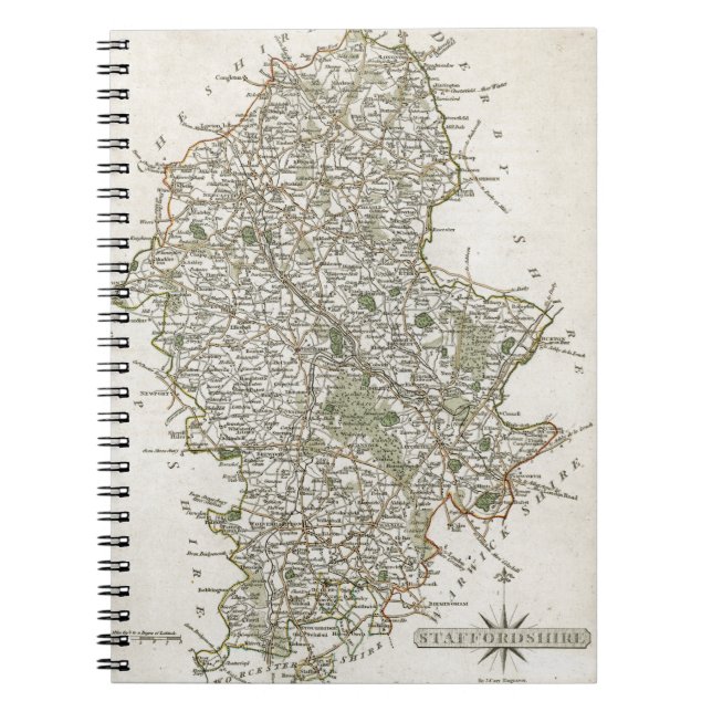 CARNET CARTE DU STAFFORDSHIRE, 1793 (Devant)