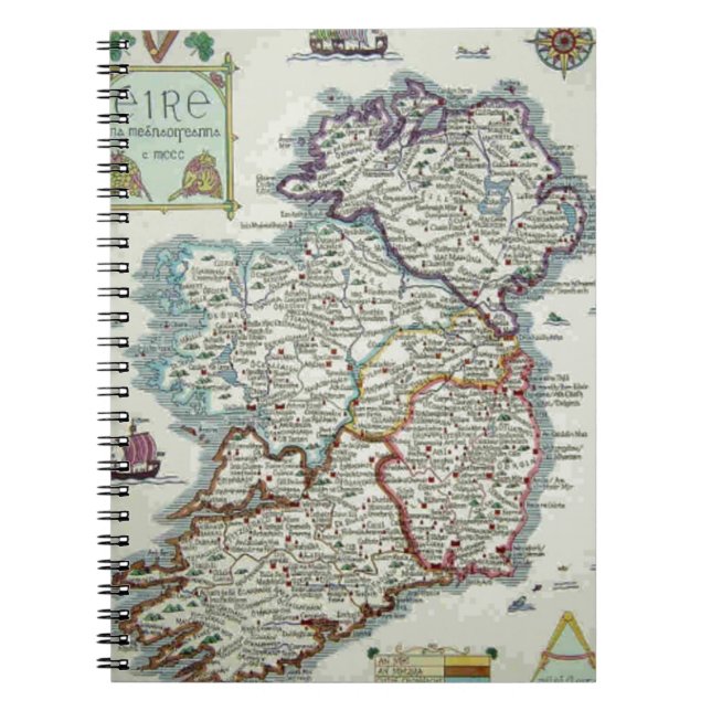 Carnet Carte Irlande - Carte historique irlandaise Eire E (Devant)