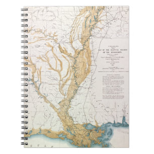 CARNET CARTE : LE FLEUVE MISSISSIPPI, 1861