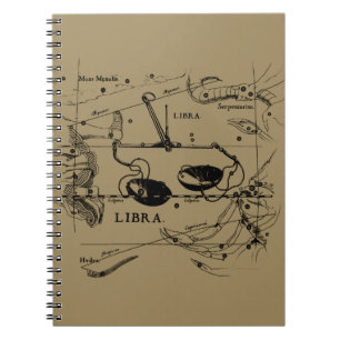 Carnet Carte Libra Constellation Hevelius 1690 Décor