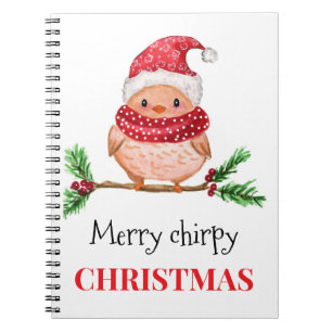 Carnet Carte magnétique de Noël oiseau gazouillant joyeux
