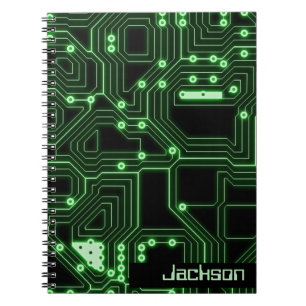 Carnet Carte Neon Green Circuit Spirale personnalisée n